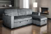 Urban Cali Sectional Calabasas Minky Corduroy 89.5" Reversible Sleeper Sectional Sofa Bed with Storage Chaise - Available in 2 Colours