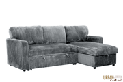 Urban Cali Sectional Calabasas Minky Corduroy 89.5" Reversible Sleeper Sectional Sofa Bed with Storage Chaise - Available in 2 Colours