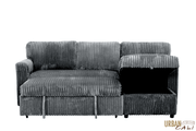 Urban Cali Sectional Calabasas Minky Corduroy 89.5" Reversible Sleeper Sectional Sofa Bed with Storage Chaise - Available in 2 Colours
