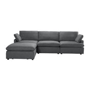 Urban Cali Sectional Grey Long Beach Medium Modular Sectional Sofa with Ottoman - Available in 2 Colours