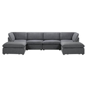 Urban Cali Sectional Grey Long Beach Modular U-Shaped Sectional Sofa - Available in 2 Colours