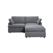 Urban Cali Sectional Grey Long Beach Small Modular Sectional Sofa with Ottoman - Available in 2 Colours