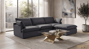 Urban Cali Sectional Long Beach 121.5" Wide Medium Modular Sectional Sofa with Ottoman - Available in 3 Colours