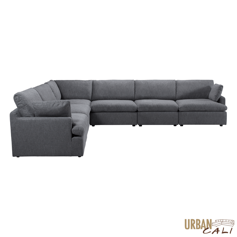 Urban Cali Sectional Long Beach Large Modular L-Shaped Sectional Sofa - Available in 2 Colours