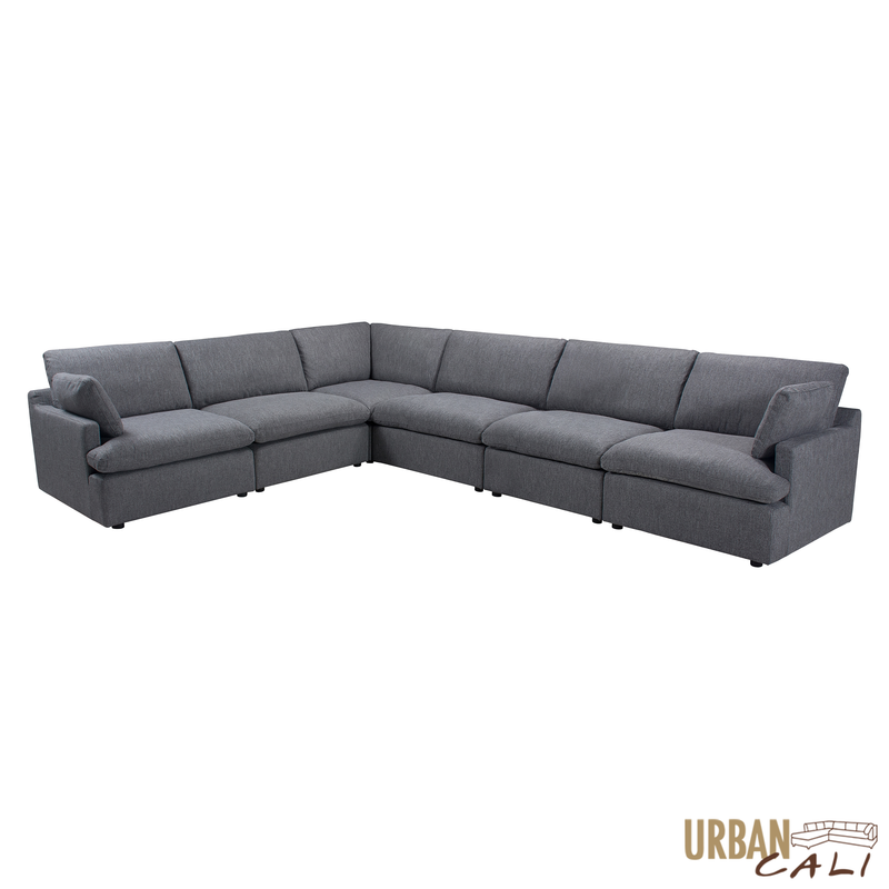Urban Cali Sectional Long Beach Large Modular L-Shaped Sectional Sofa - Available in 2 Colours