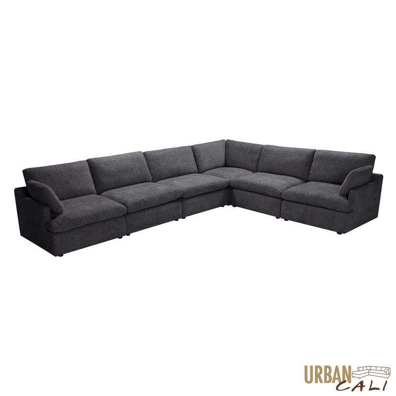 Urban Cali Sectional Long Beach Large Modular L-Shaped Sectional Sofa - Available in 3 Colours