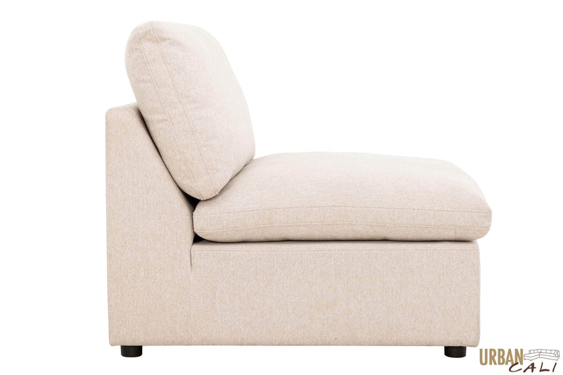 Urban Cali Sectional Long Beach Large Modular Sectional Sofa with Ottoman in Axel Beige