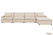 Urban Cali Sectional Long Beach Large Modular Sectional Sofa with Ottoman in Axel Beige