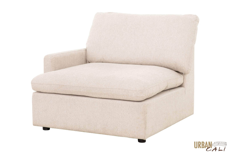 Urban Cali Sectional Long Beach Large Modular Sectional Sofa with Ottoman in Axel Beige