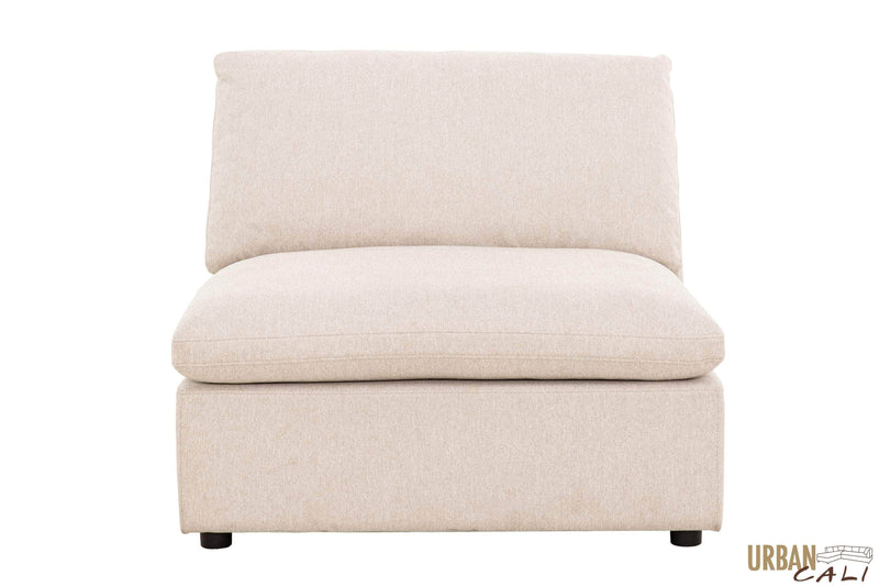 Urban Cali Sectional Long Beach Large Modular Sectional Sofa with Ottoman in Axel Beige