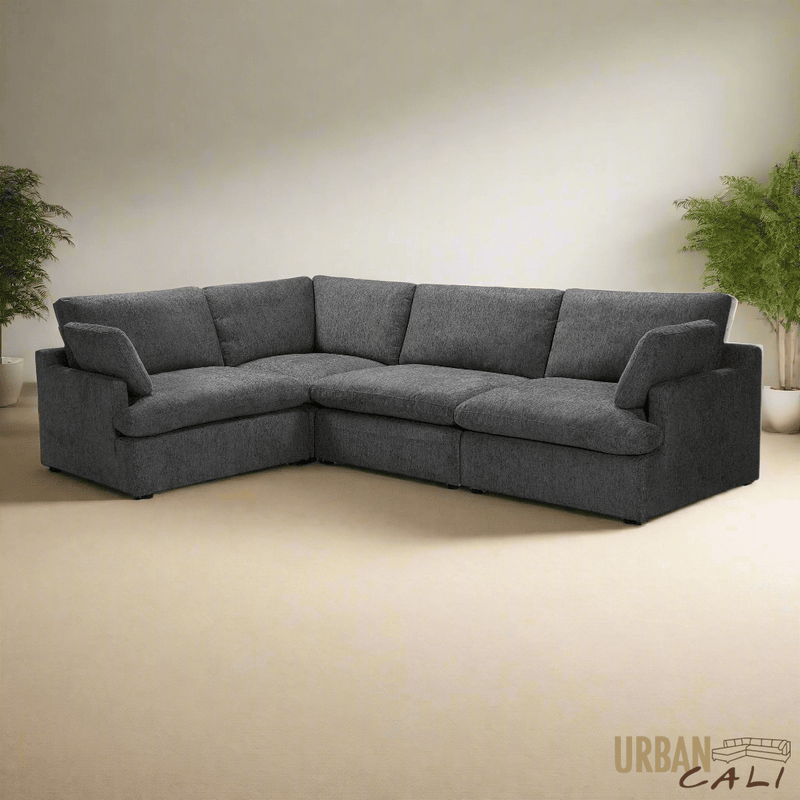 Urban Cali Sectional Long Beach Medium Modular L-Shaped Sectional Sofa - Available in 3 Colours