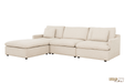 Urban Cali Sectional Long Beach Medium Modular Sectional Sofa with Ottoman in Axel Beige