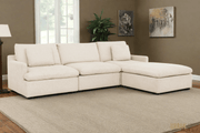 Urban Cali Sectional Long Beach Medium Modular Sectional Sofa with Ottoman in Axel Beige