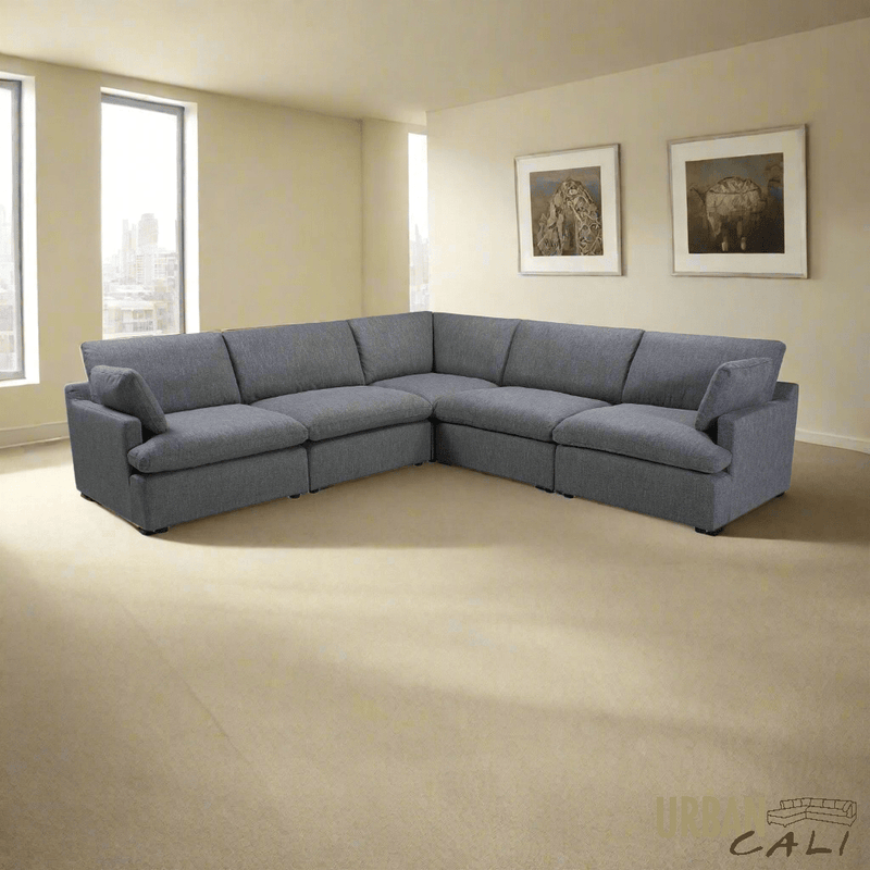 Urban Cali Sectional Long Beach Modular Corner Sectional Sofa in Axel Beige - Available in 2 Colours