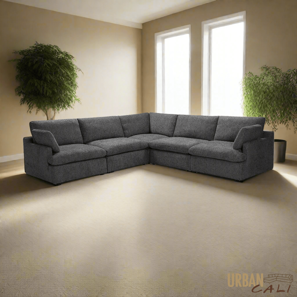 Urban Cali Sectional Long Beach Modular Corner Sectional Sofa in Axel Beige - Available in 3 Colours