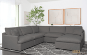 Urban Cali Sectional Long Beach Modular Corner Sectional Sofa with Ottoman - Available in 2 Colours