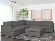 Urban Cali Sectional Long Beach Modular Corner Sectional Sofa with Ottoman - Available in 2 Colours