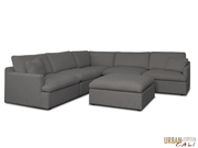 Urban Cali Sectional Long Beach Modular Corner Sectional Sofa with Ottoman - Available in 2 Colours