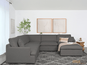 Urban Cali Sectional Long Beach Modular Corner Sectional Sofa with Ottoman - Available in 2 Colours