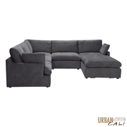 Urban Cali Sectional Long Beach Modular Corner Sectional Sofa with Ottoman - Available in 3 Colours