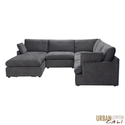 Urban Cali Sectional Long Beach Modular Corner Sectional Sofa with Ottoman - Available in 3 Colours