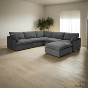 Urban Cali Sectional Long Beach Modular Corner Sectional Sofa with Ottoman - Available in 3 Colours