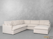 Urban Cali Sectional Long Beach Modular Corner Sectional Sofa with Ottoman in Axel Beige