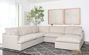 Urban Cali Sectional Long Beach Modular Corner Sectional Sofa with Ottoman in Axel Beige
