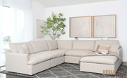 Urban Cali Sectional Long Beach Modular Corner Sectional Sofa with Ottoman in Axel Beige