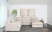 Urban Cali Sectional Long Beach Modular Corner Sectional Sofa with Ottoman in Axel Beige