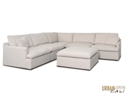 Urban Cali Sectional Long Beach Modular Corner Sectional Sofa with Ottoman in Axel Beige