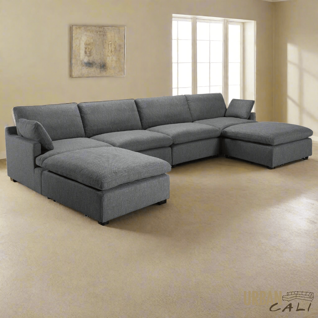 Urban Cali Sectional Long Beach Modular U-Shaped Sectional Sofa - Available in 2 Colours
