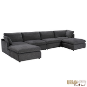 Urban Cali Sectional Long Beach Modular U-Shaped Sectional Sofa - Available in 3 Colours
