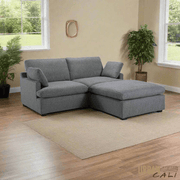Urban Cali Sectional Long Beach Small Modular Sectional Sofa with Ottoman - Available in 2 Colours