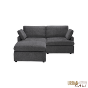 Urban Cali Sectional Long Beach Small Modular Sectional Sofa with Ottoman - Available in 3 Colours