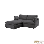 Urban Cali Sectional Long Beach Small Modular Sectional Sofa with Ottoman - Available in 3 Colours