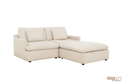 Urban Cali Sectional Long Beach Small Modular Sectional Sofa with Ottoman in Axel Beige