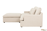 Urban Cali Sectional Long Beach Small Modular Sectional Sofa with Ottoman in Axel Beige