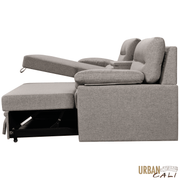 Urban Cali Sectional Malibu 94.5" Wide Sleeper Sectional Sofa Bed with Pull Down Tray, Cupholders Wireless Charger and Storage Chaise - Available in 2 Colours