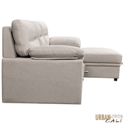 Urban Cali Sectional Malibu 94.5" Wide Sleeper Sectional Sofa Bed with Pull Down Tray, Cupholders Wireless Charger and Storage Chaise - Available in 2 Colours