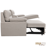 Urban Cali Sectional Malibu 94.5" Wide Sleeper Sectional Sofa Bed with Pull Down Tray, Cupholders Wireless Charger and Storage Chaise - Available in 2 Colours