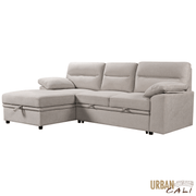 Urban Cali Sectional Malibu 94.5" Wide Sleeper Sectional Sofa Bed with Pull Down Tray, Cupholders Wireless Charger and Storage Chaise - Available in 2 Colours
