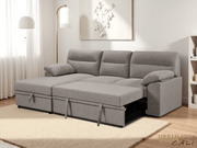 Urban Cali Sectional Malibu 94.5" Wide Sleeper Sectional Sofa Bed with Pull Down Tray, Cupholders Wireless Charger and Storage Chaise - Available in 2 Colours