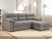 Urban Cali Sectional Malibu 94.5" Wide Sleeper Sectional Sofa Bed with Pull Down Tray, Cupholders Wireless Charger and Storage Chaise - Available in 2 Colours