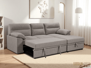 Urban Cali Sectional Malibu 94.5" Wide Sleeper Sectional Sofa Bed with Pull Down Tray, Cupholders Wireless Charger and Storage Chaise - Available in 2 Colours