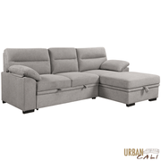 Urban Cali Sectional Malibu 94.5" Wide Sleeper Sectional Sofa Bed with Pull Down Tray, Cupholders Wireless Charger and Storage Chaise - Available in 2 Colours