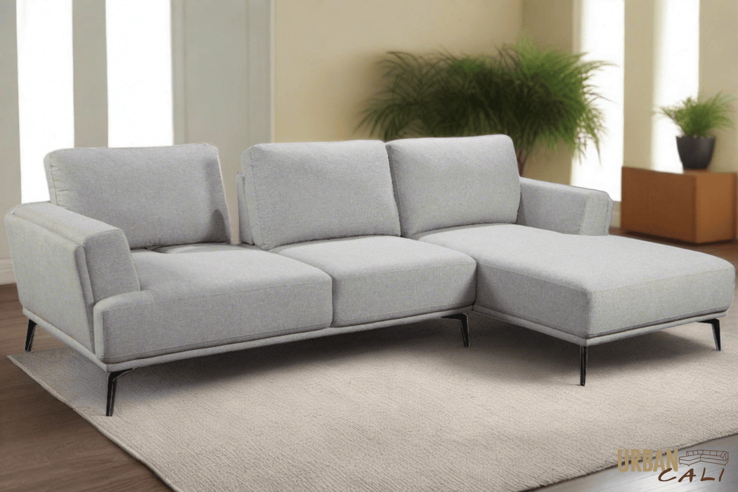 Urban Cali Sectional Newport Adjustable Deep Seating Sectional Sofa in Nela Light Grey