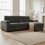 Urban Cali Sectional Savio 96" Wide Sleeper Sectional Sofa Bed with Reversible Storage Chaise in Bev Slate