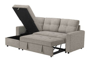 Urban Cali Sectional Sofa Brown Venice 89.5" Wide Sleeper Sectional Sofa Bed with Reversible Storage Chaise - Available in 6 Colours