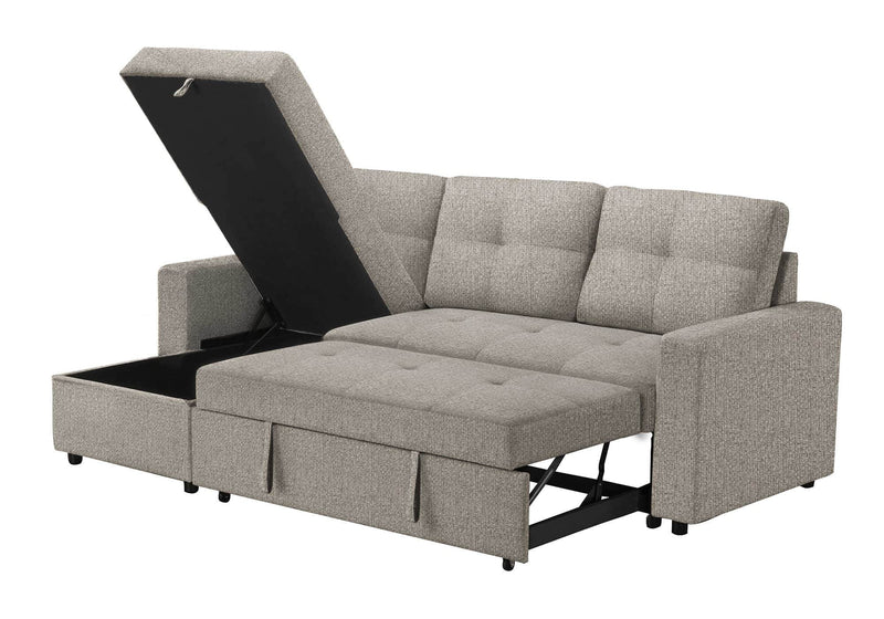 Urban Cali Sectional Sofa Brown Venice 89.5" Wide Sleeper Sectional Sofa Bed with Reversible Storage Chaise - Available in 6 Colours